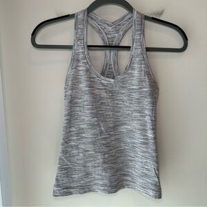 Lululemon Cool Racerback Short Tank Top White and Grey Size 4